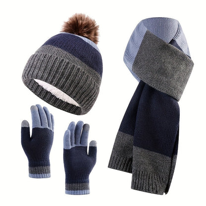 Set invernale alla moda - Berretto, sciarpa e guanti per le giornate fredde
