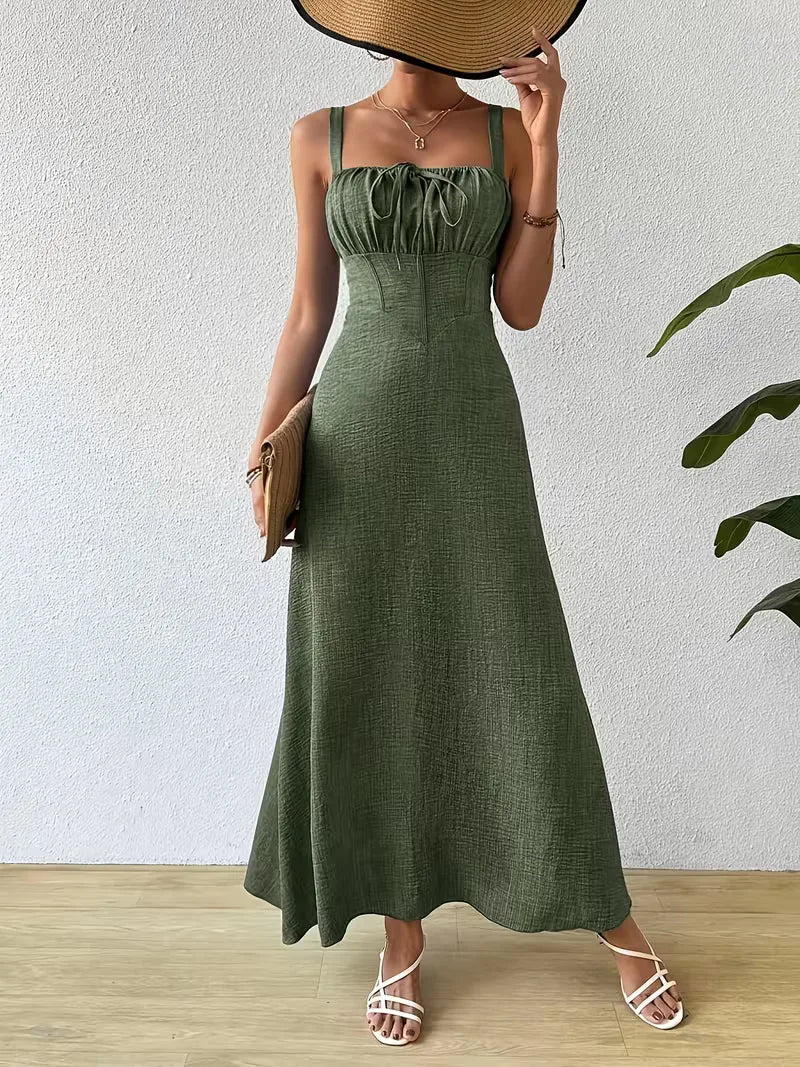 Robe portefeuille à fines bretelles