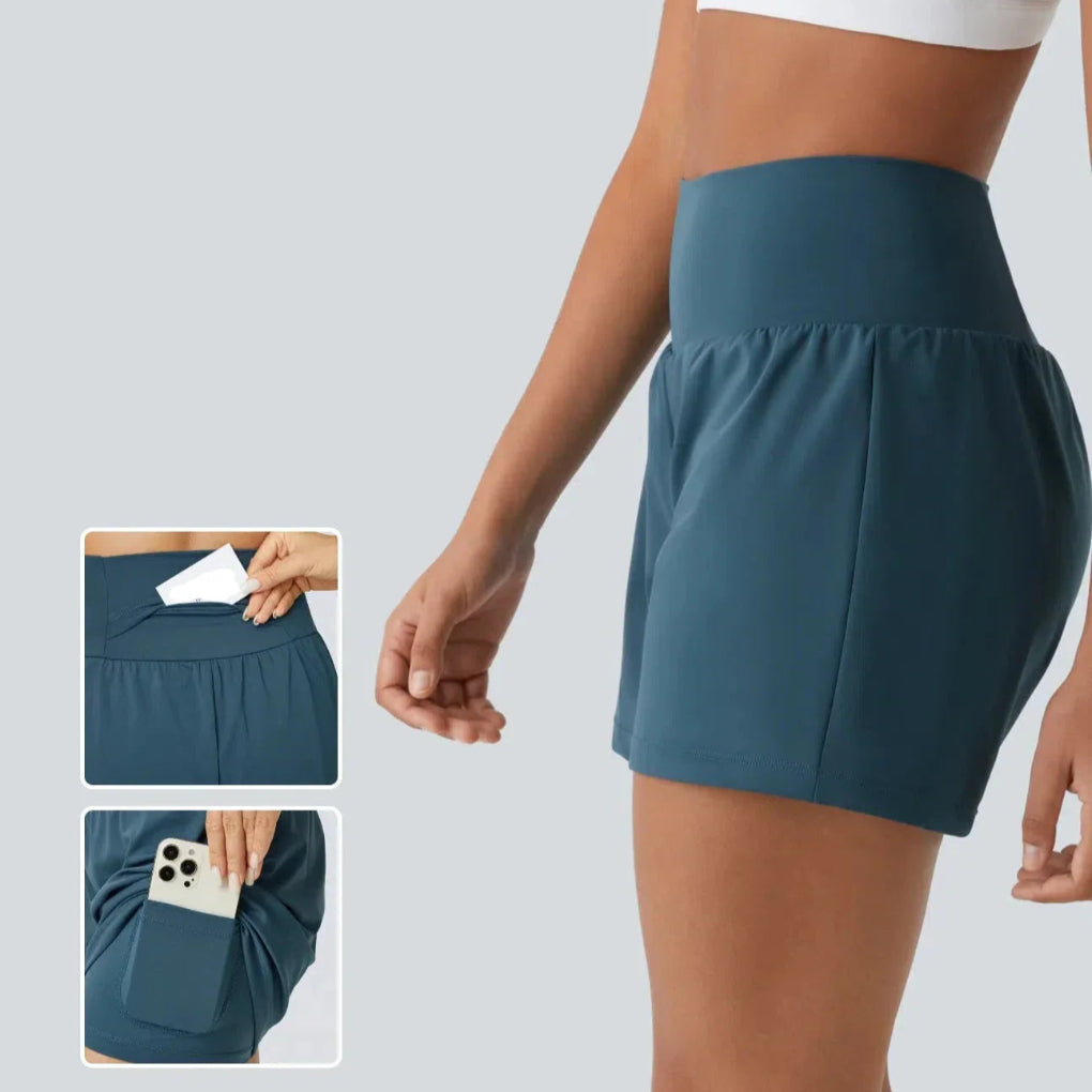 Yoga-Shorts mit hohem Bund