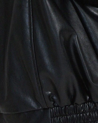 Oversized Leather Jacket for Women with Zip