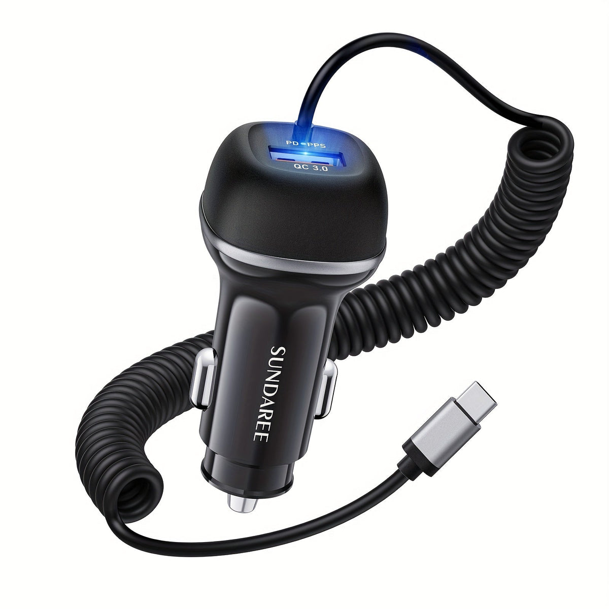 Carregador de carro USB-C de 51 W, recarregável rapidamente – para carregar vários dispositivos de forma super-rápida