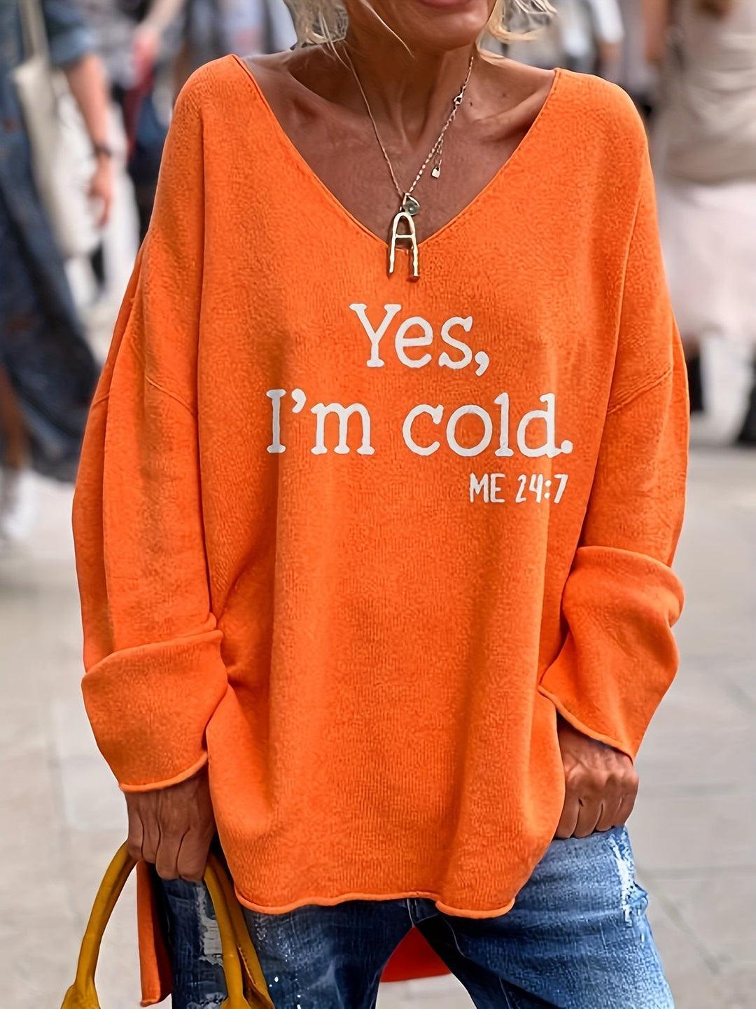 Xenia – Elegant Women's Pullover with V-Neck
