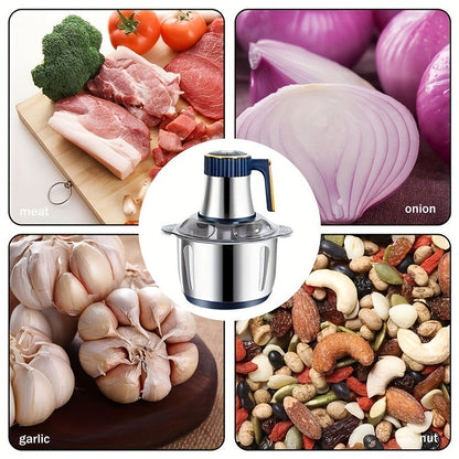 Hachoir à viande et trancheuse à légumes en acier inoxydable, puissants – Appareil de cuisine multifonction