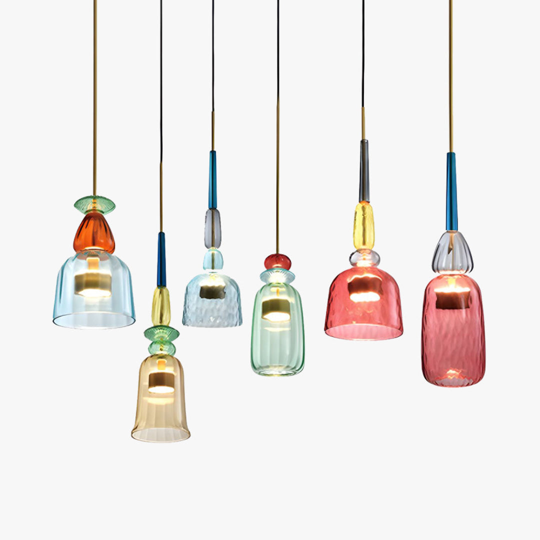 Lustră suspendată elegantă din sticlă, cu LED, Madre - modernă și cu o atmosferă plăcută