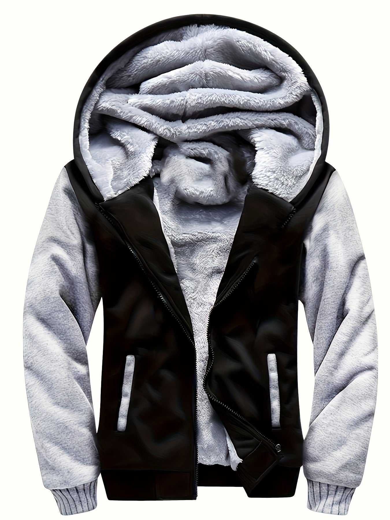 Sherpa-lined children's fleece full zip hooded jacket - Josiah