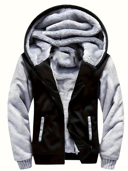 Sherpa-lined children's fleece full zip hooded jacket - Josiah