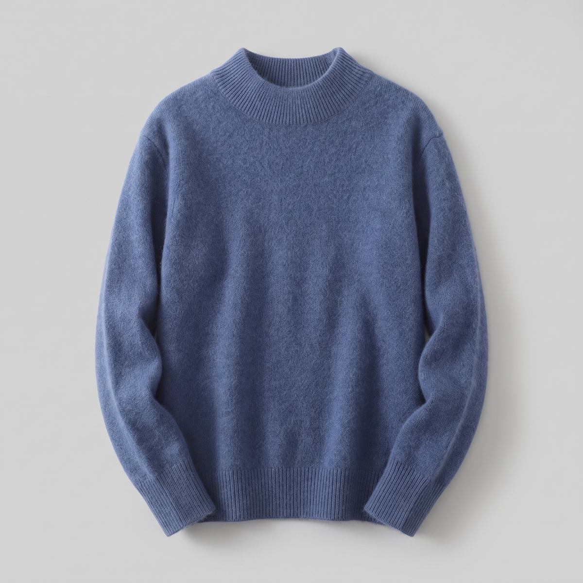 Ladies' Cosy Knitted Jumper with Stand-Up Collar and Ribbed Cuffs