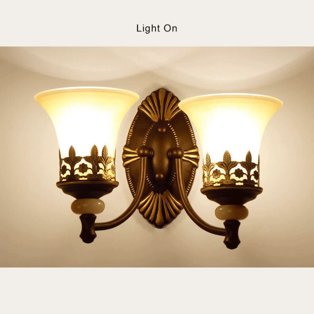 LuminoGlow - Lampada da parete retrò con doppio paralume