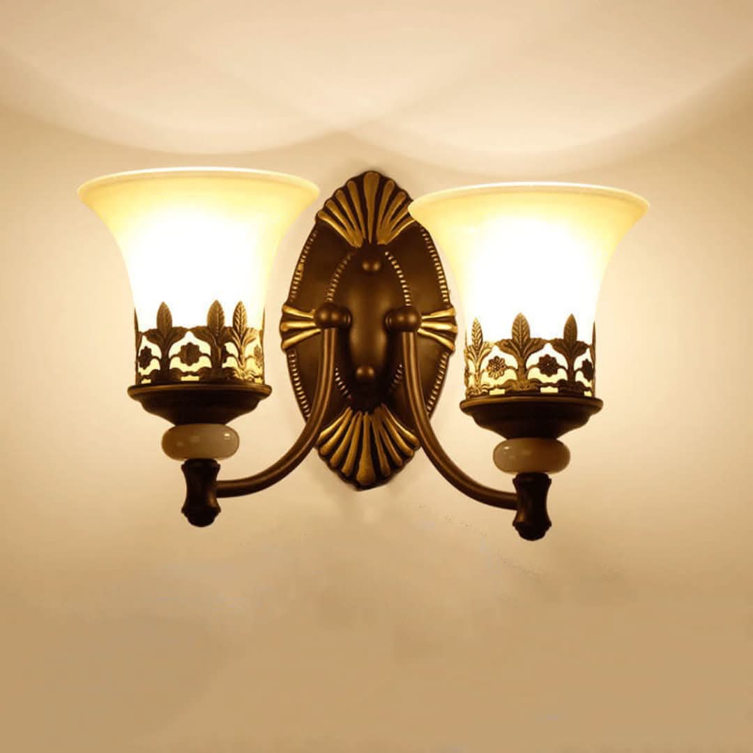 LuminoGlow - Applique murale rétro avec deux abat-jour