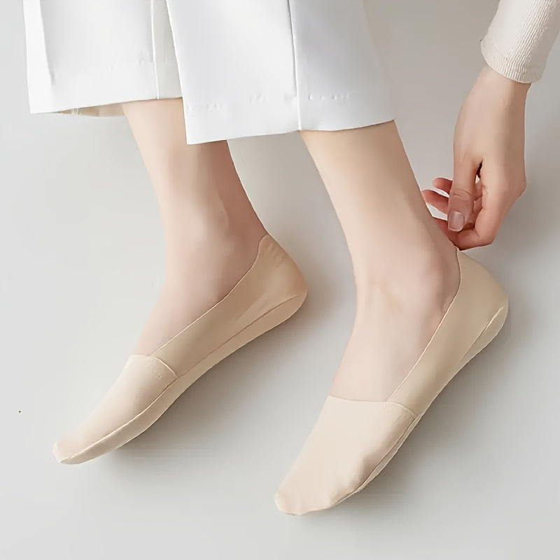 5 paar ijzijden sokken – Ademend en antislip, onzichtbaar onder damesschoenen