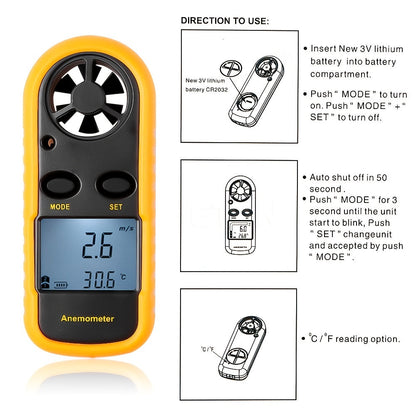 Compact Digital Anemometer – Handheld and Accurate for Outdoor Measurements