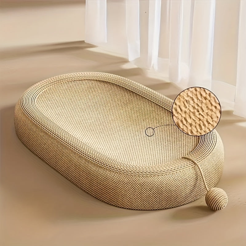 Oval Sisal Scratching and Relaxation Board for Cats – Durable and Comfortable Design