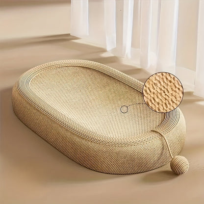 Oval Sisal Scratching and Relaxation Board for Cats – Durable and Comfortable Design