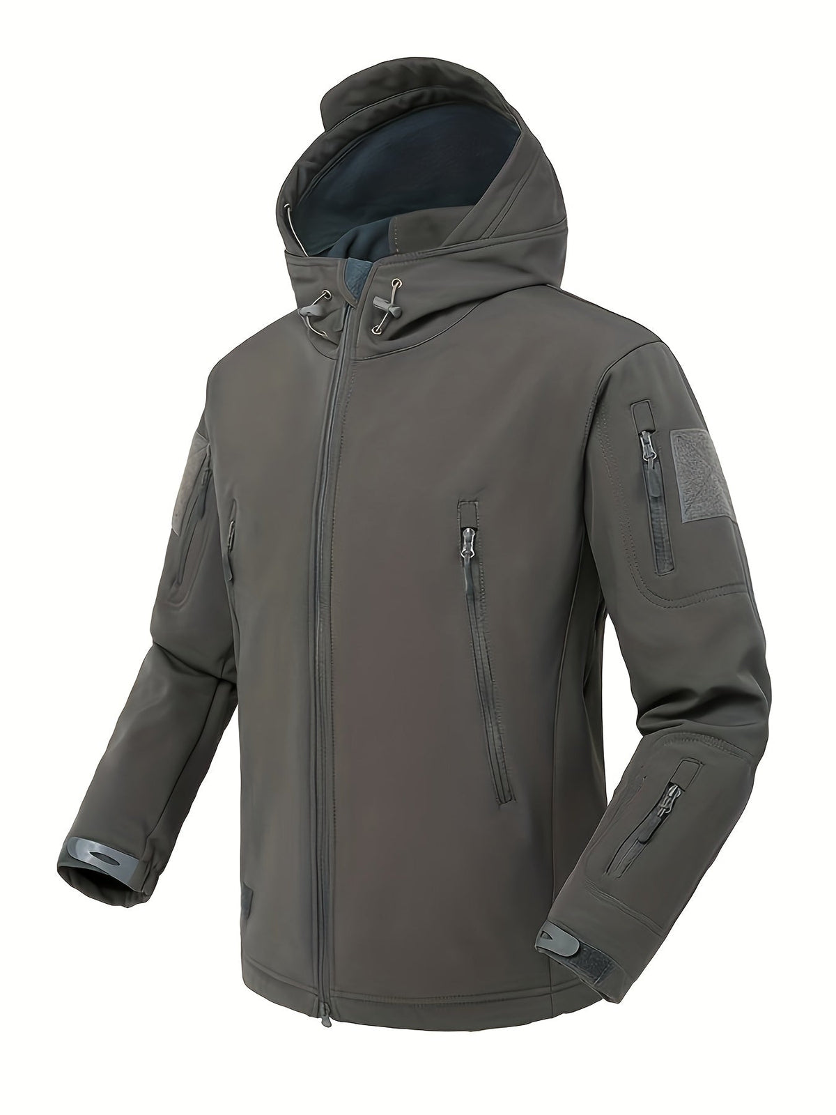 Chaqueta softshell para hombre para actividades al aire libre, con capucha y forro cálido cortavientos