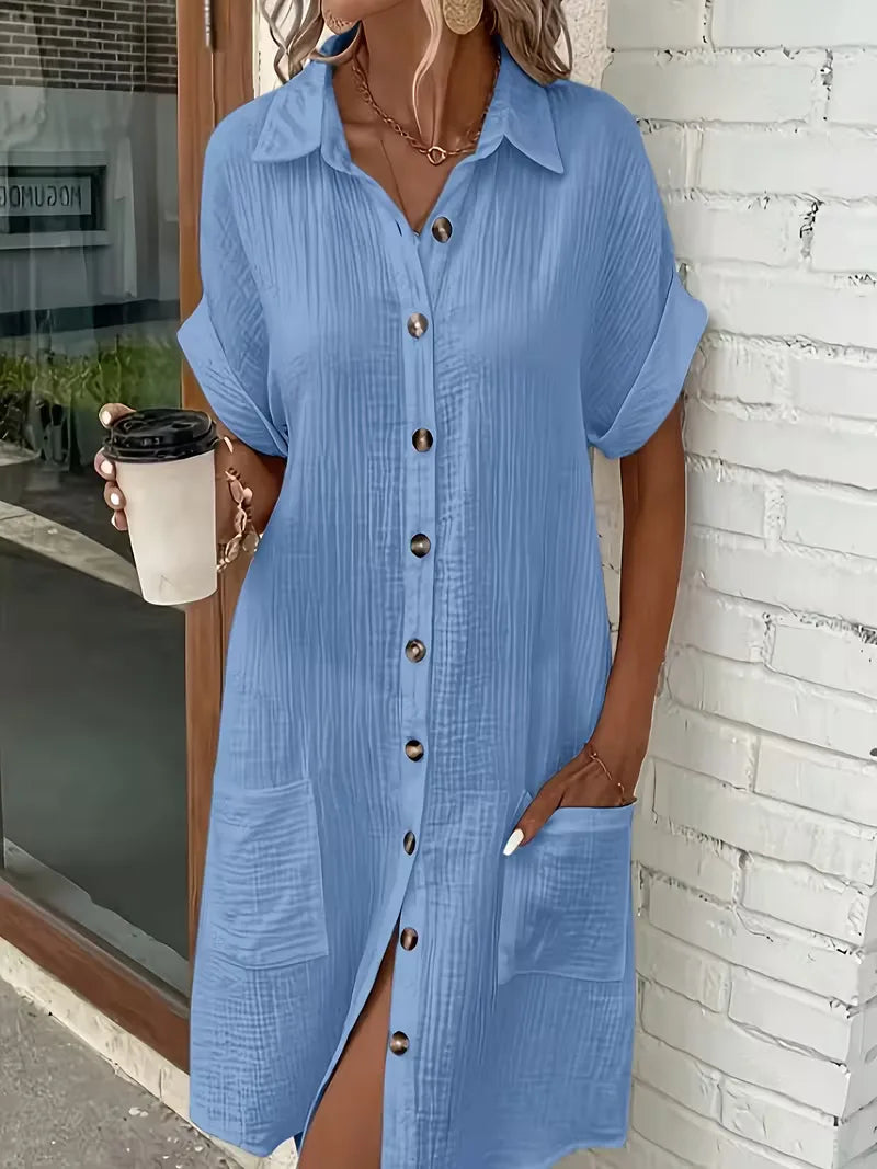 Robe chemise à manches courtes