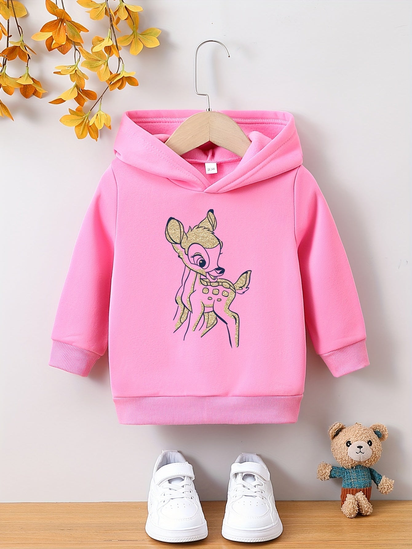 Toddler Girls' Hoodie with Cartoon Animal Print - Ana