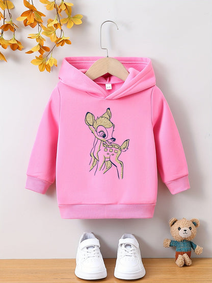 Toddler Girls' Hoodie with Cartoon Animal Print - Ana