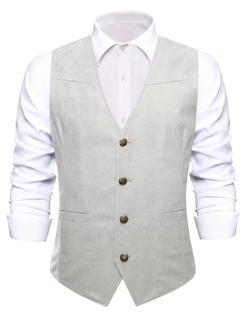 Gilet avec col en V et boutons