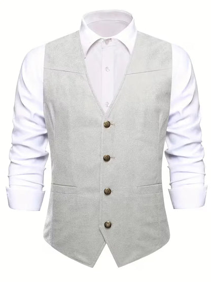 Gilet avec col en V et boutons