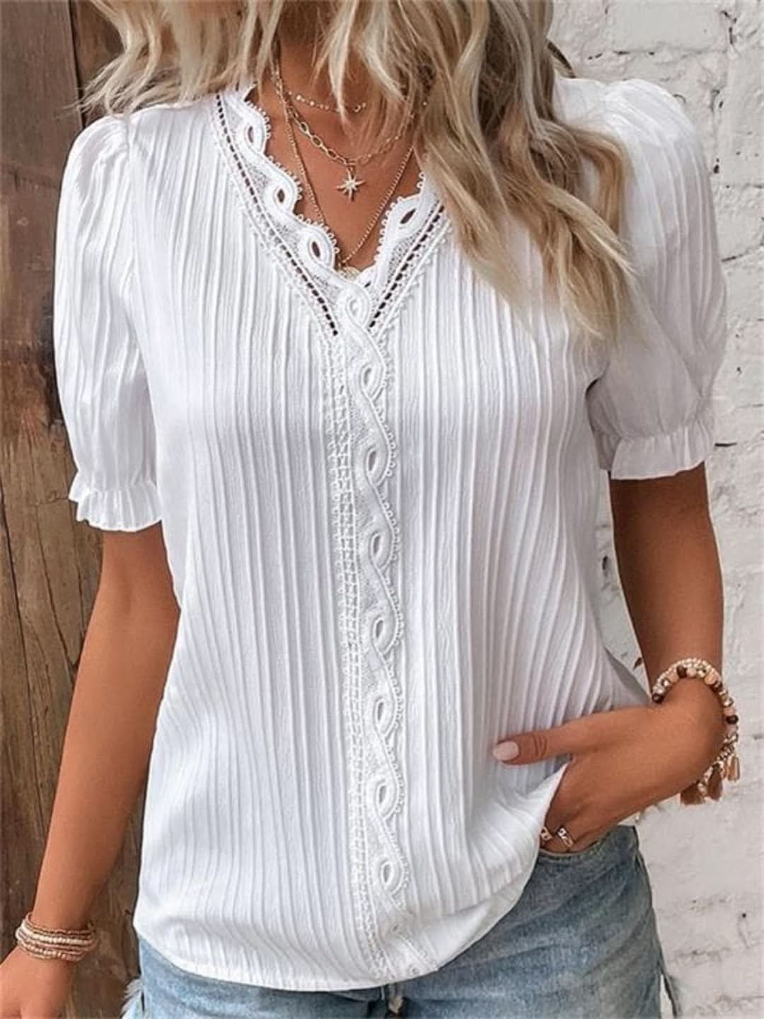 Modize - V-neck Elegant Shirt