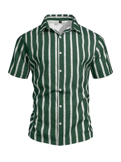 Chemise à manches courtes à rayures verticales