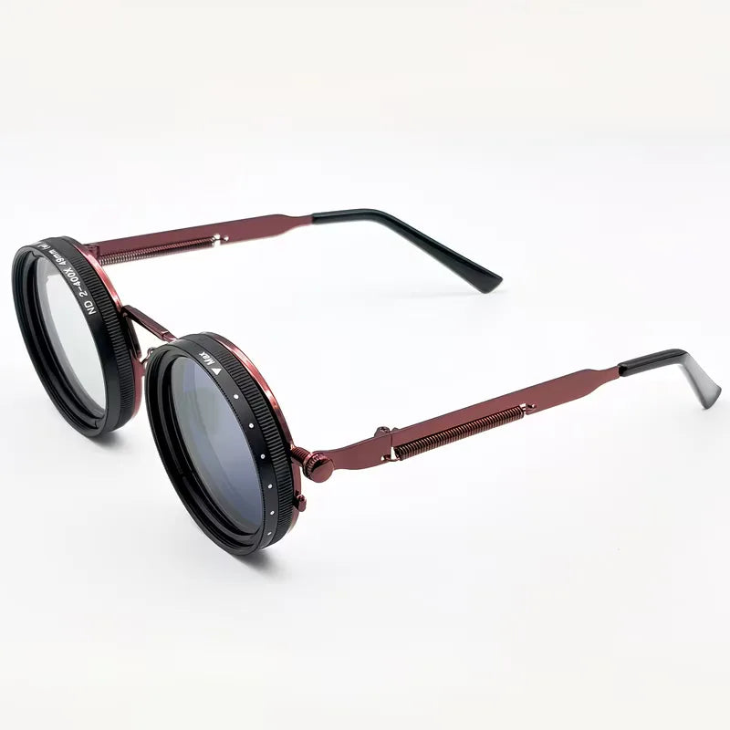 Lunettes de soleil rondes au design steampunk
