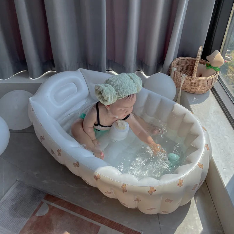 Baignoire gonflable pour bébé avec dossier ergonomique - légère, sûre et peu encombrante