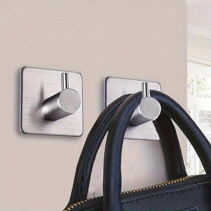 Set di 4 ganci da parete autoadesivi in acciaio inossidabile – Minimalisti, resistenti e impermeabili