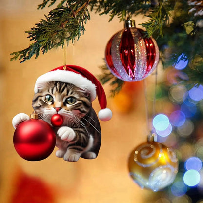 Decorazione natalizia a forma di gatto - Graziosa decorazione festiva per l'albero