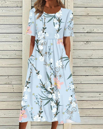 Printed Midi Dress - Nona
