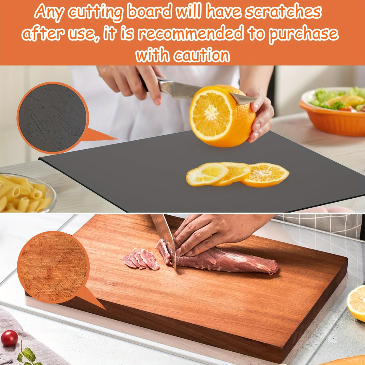 Tabla de cortar acrílica con superficie antideslizante - Utensilio de cocina resistente para cortar con seguridad