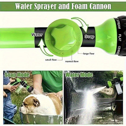 Accesorio de ducha para perros y manguera de jardín 8 en 1 - Lavado, rociado y limpieza