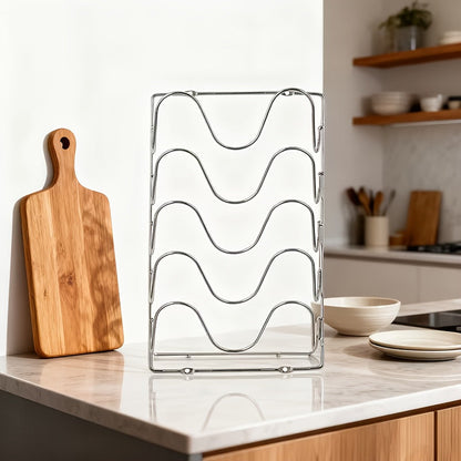 Organizador de tapas de cocina SteelOrganize – Solución de almacenamiento inteligente y compacta