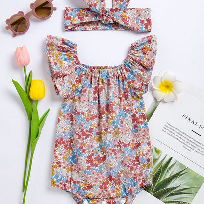 Baby romper with floral pattern – Soft cotton and comfortable