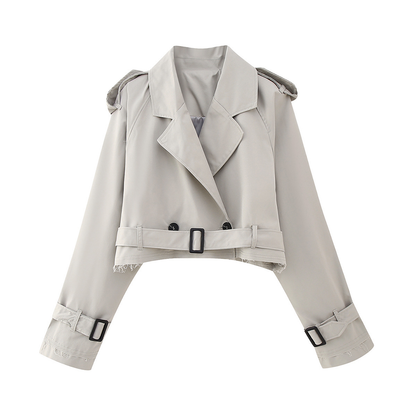 Stylish Ladies Short Trench Coat for Casual Look