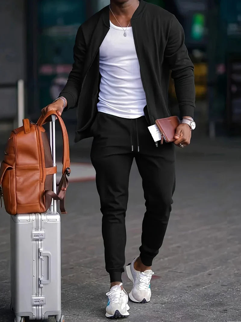 Men's Tracksuit with Zip Jacket and Trousers