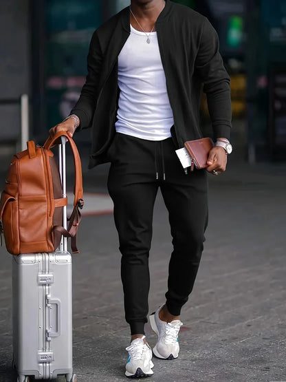 Men's Tracksuit with Zip Jacket and Trousers