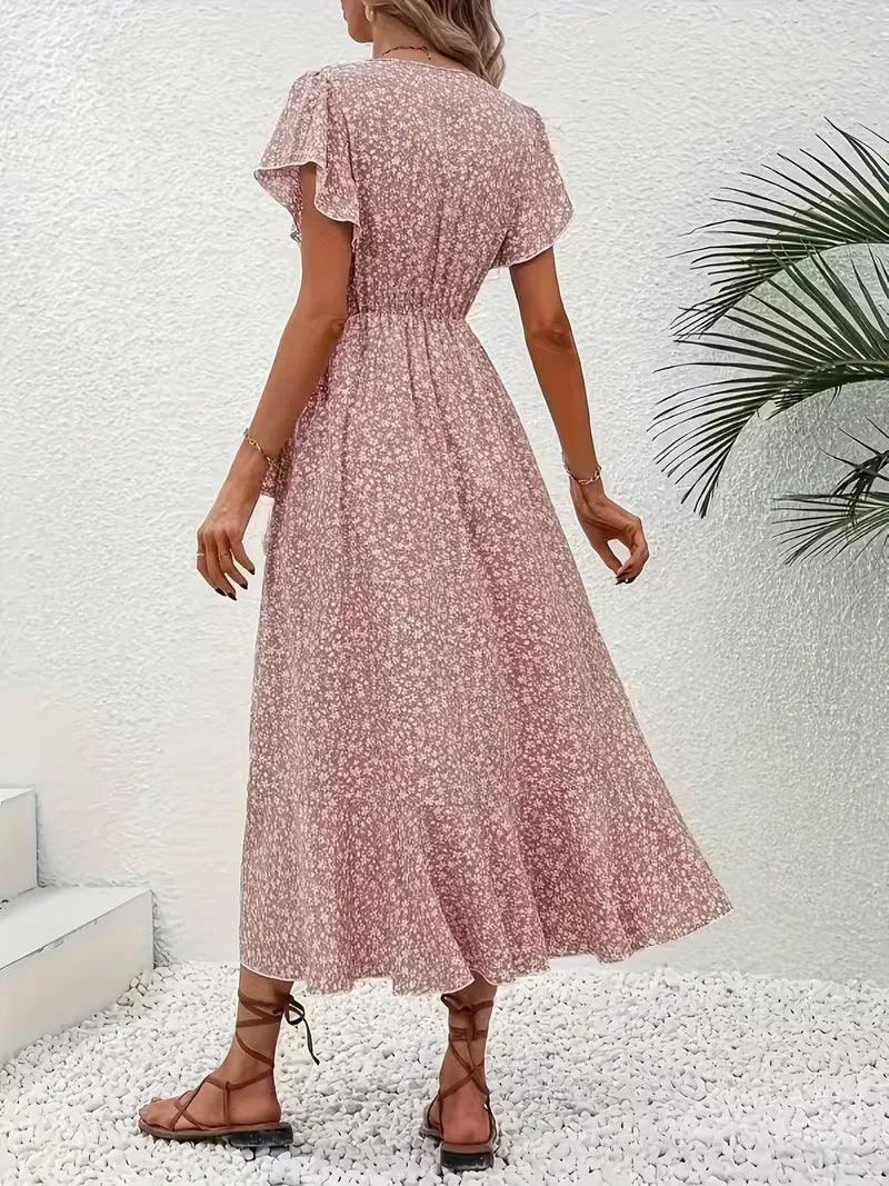 Robe portefeuille à fleurs
