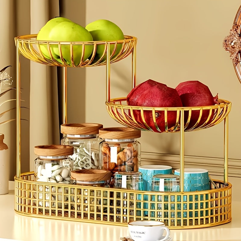GoldenTier fruitschaal met 3 etages – Elegant en praktisch