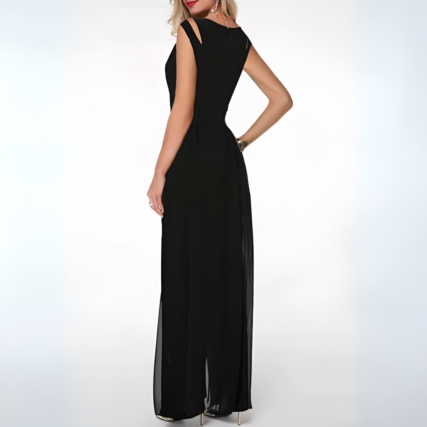 Paisley – Midi Dress with Stand-Up Collar