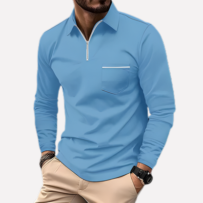 Hugo Long Sleeve Polo Shirt for Men with Chest Pocket