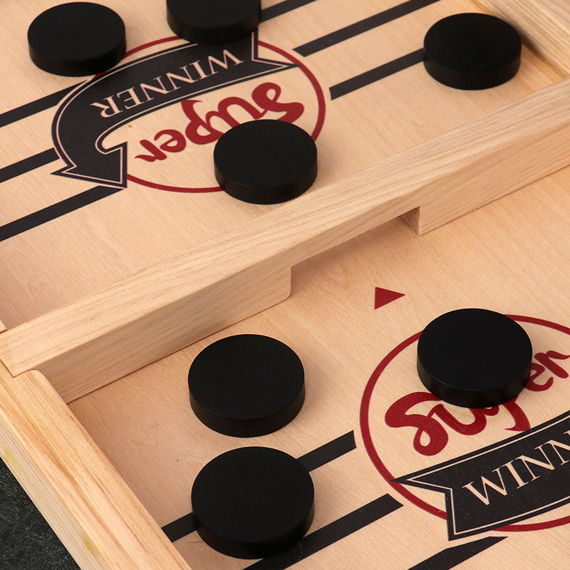 PlayFun - Double-Sided Sling Puck Board Game - Family Fun for Everyone