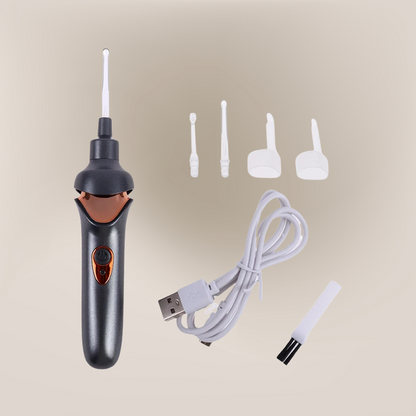 Pulitore per orecchie ricaricabile elettrico con accessori morbidi