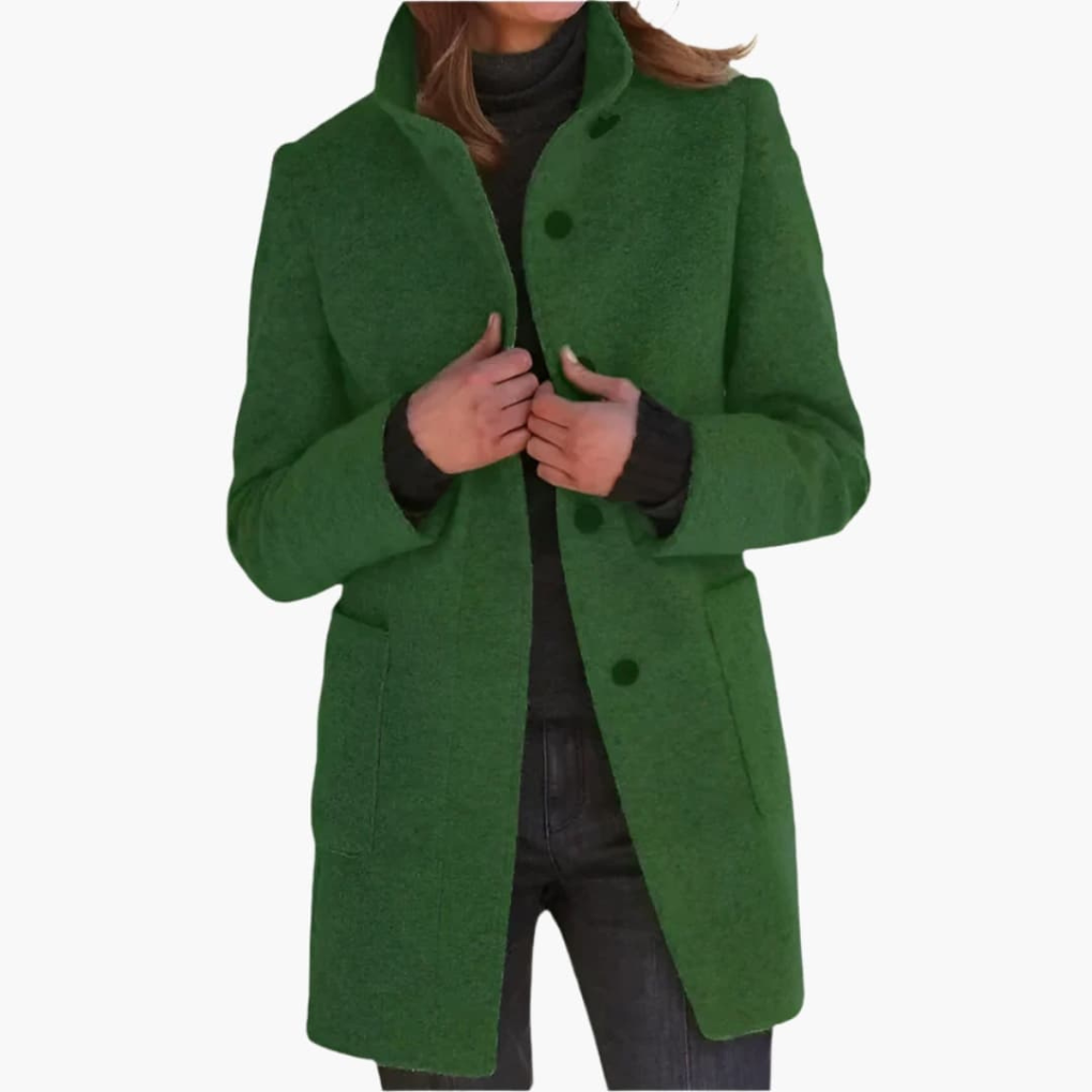 Cappotto da donna con collo alto e tasche