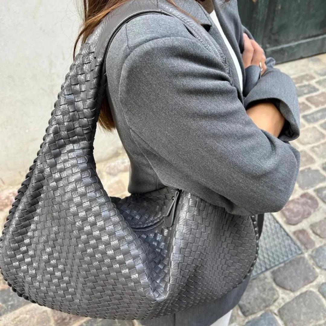 Woven Handbag in Vegan Leather