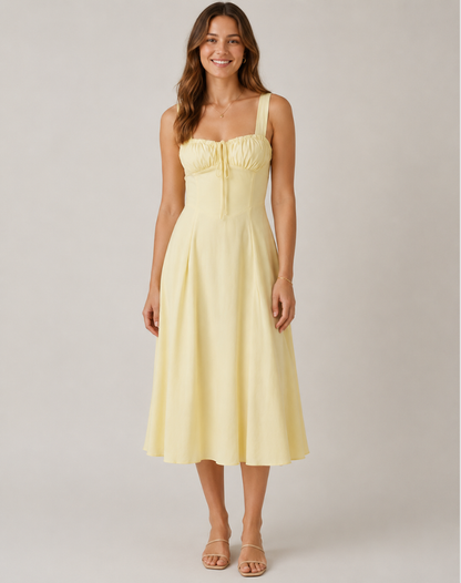 Jessy - Midi dress with corset and side split