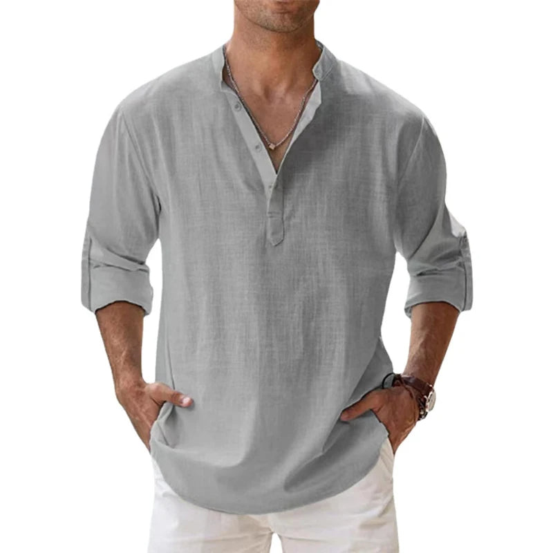 Linen Long Sleeve Shirt for Men