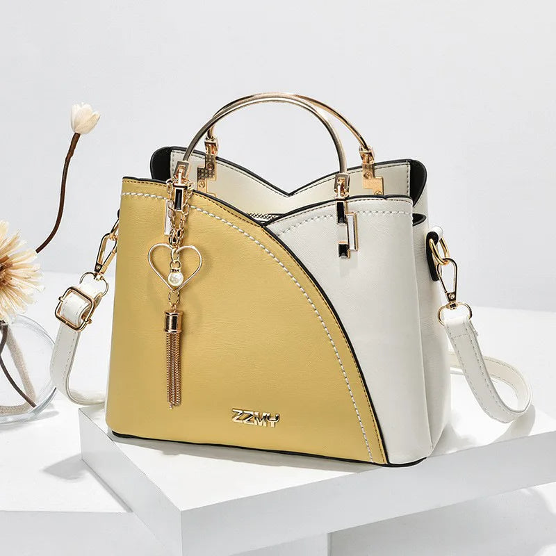 Selene – Large Retro Women's Handbag with Contrast Colour and Plenty of Storage