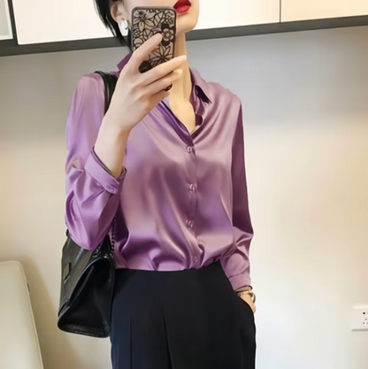 Women's Chic Long Sleeve Blouse for an Elegant Fit