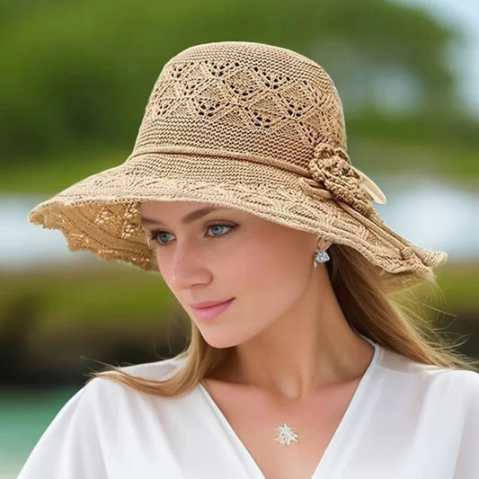 Eleganter Sonnenhut mit breiter Krempe für Damen